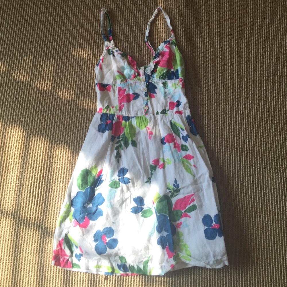 White floral tank dress